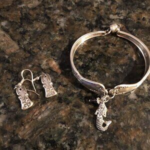 Hand crafted Bracelet Flatware Rogers & Bros Daybreak Elegant Lady Earrings